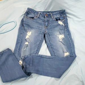 American eagle womens distressed jeggings size 2 reg